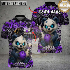 Maxcorners Bowling Graffiti Panda Multicolor Customized Name, Team Name 3D Shirts
