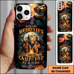 Maxcorners Artist Hunting - Making Memories One Campfire Galaxy Night Personalized Name Phone Case