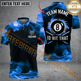 Maxcorners I'd Hit That Fire Billiard Jersey Multicolor Options Personalized Name, Team Name 3D Polo Shirt (4 Colors)