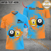 Maxcorners Gradient Billiard Jersey Multicolor Options Personalized Name, Team Name 3D Polo Shirt (4 Colors)