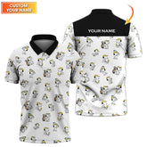 Maxcorners Custom Name Pattern Snoopy Golf Shirt, Peanuts Golf Polos, Golf Gift For Men's, Crazy Golf Shirts