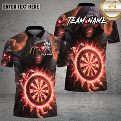 Maxcorners Grim Reaper Fire Hand Dartboard Multioptions Personalized Name, Team Name Unisex 3D Shirt (4 Colors)