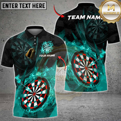 Maxcorners Darts Flame Dartboard Champion Multicolor Customized Name, Team Name 3D Shirts