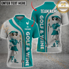 Maxcorners Golf Ball And Wine Lady Fun Vibe Multicolor Personalized 3D Shirt