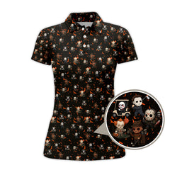 Maxcorners Pattern Golf Shirt For Golfer, Halloween Golf Shirt, Crazy Golf Shirt For Men, Funny Golf Shirt Of Halloween