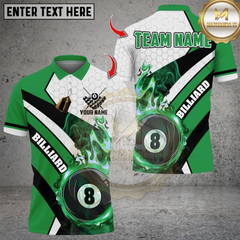 Maxcorners Billiards Fire 8 Ball Multicolor Customized Name, Team Name 3D Shirt