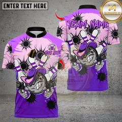 Maxcorners Bowling Cowboy Bowling With Bullet Holes Multicolor Customized Name, Team Name 3D Shirts