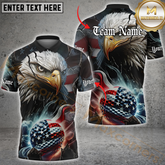 Maxcorners Golf Eagle American Glory Customized Name, Team Name 3D Unisex Shirt