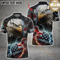 Maxcorners Golf Eagle American Glory Customized Name, Team Name 3D Unisex Shirt