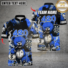 Maxcorners Darts 420 Teddy Bear Carry Money With Dartsboard Multicolor Customized Name, Team Name 3D Shirts