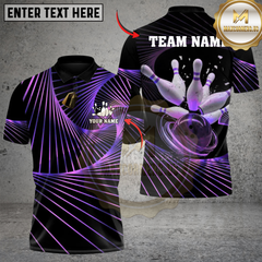 Maxcorners Bowling Golden Energy Multicolor Customized Name Team Name 3D Shirts