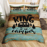 Maxcorners Camping Twin Duvet Cover, Rv Camper Decor Bedding Set