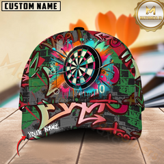 Maxcorners Darts Graffiti Pattern Customized Name, Team Name 3D Shirt Personalized Name 3D Cap