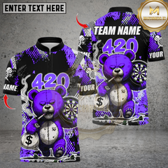 Maxcorners Darts 420 Teddy Bear Carry Money With Dartsboard Multicolor Customized Name, Team Name 3D Shirts
