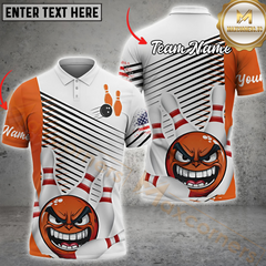 Maxcorners Bowling Shirt Angry Ball & Pins Cartoon Style Multicolor Personalized 3D Shirt