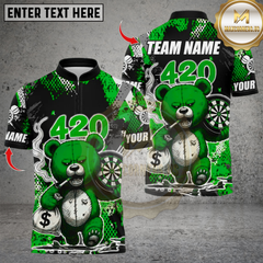 Maxcorners Darts 420 Teddy Bear Carry Money With Dartsboard Multicolor Customized Name, Team Name 3D Shirts