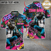Maxcorners Graffiti Chimp Darts Jersey Multicolor Option Customized Name, Team Name 3D Polo Shirt