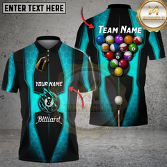 Maxcorners Billiards Hex Gradient Multicolor Customized Name, Team Name 3D Shirt