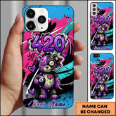 Maxcorners Billiards 420 Purple Bear 8 Ball Graffiti Personalized Name Phone Case