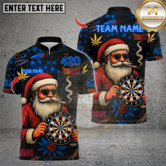 Maxcorners Darts 420 Smoking Santa Claus With Dartboard Multicolor Customized Name, Team Name 3D Shirts