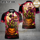 Maxcorners Bowling Halloween Pumpkin Multioptions Personalized Name, Team Name Unisex 3D Shirts