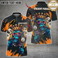 Maxcorners Billiard King Ape 8-Ball Pool Multicolor Customized Name, Team Name 3D Shirt