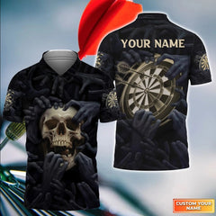 Maxcorners Dart Personalized Name Skull Art 3D Shirt