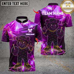 Maxcorners Darts Hiphop Bear Neon Style Multicolor Customized Name, Team Name 3D Shirts