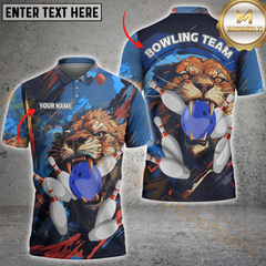 Maxcorners Lion Strike Bowling Jersey Multicolor Customized Name, Team Name 3D Shirts