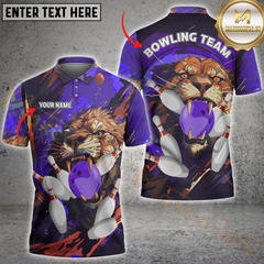 Maxcorners Lion Strike Bowling Jersey Multicolor Customized Name, Team Name 3D Shirts