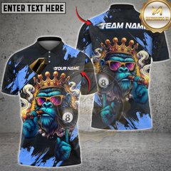 Maxcorners Billiard King Ape 8-Ball Pool Multicolor Customized Name, Team Name 3D Shirt