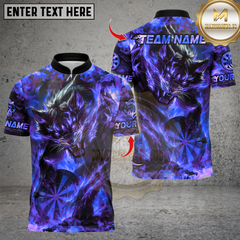 Maxcorners Darts Flame Wolf Dartboard Multicolor Customized Name Team Name 3D Shirts 9