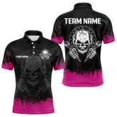 Maxcorners Cracked Skull Holding Dart Arrows Custom Pink Dart Shirts For Men, Dart Team Jerseys LM054