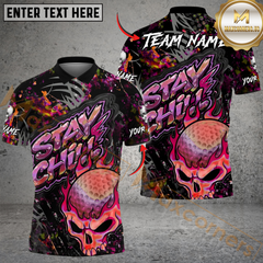 Maxcorners Urban Skull Golf Polo Shirt, Customized Name & Team Name 3D Shirts (4 Colors)