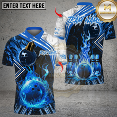 Maxcorners Bowling Flame Multioptions Personalized Name, Team Name Unisex 3D Shirts