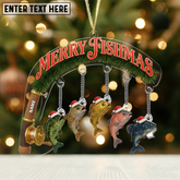 Maxcorners Custom Name Ice Fishing Sled Ornaments, Fisherman Ornament, Fishing Tackles Ornament
