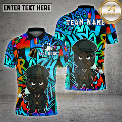 Maxcorners Bowling Shirts Bowling Ball Cartoon Character Bowling Theme Multi Options Personalized Name, Team Name 3D Shirt