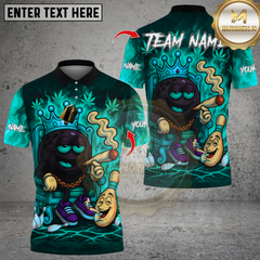 Maxcorners Bowling King Smoking Ball Multicolor Customized Name, Team Name 3D Shirts