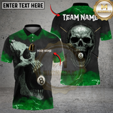 Maxcorners Billiards Ball 8 Skull Thunder Personalized Name Shirt (4 Colors)