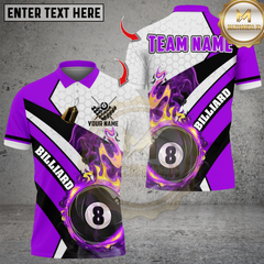 Maxcorners Billiards Fire 8 Ball Multicolor Customized Name, Team Name 3D Shirt