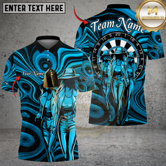 Maxcorners Darts Triple Girl Customized Name, Team Name 3D Shirt (4 Colors)