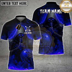 Maxcorners Bowling Dark Reaper Multicolor Customized Name, Team Name 3D Shirts