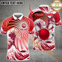 Maxcorners Ball And Pins Great Wave Pattern Bowling Jersey Multicolor Options Personalized Name, Team Name 3D Shirt