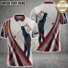 Maxcorners Golf Ball Skin Player Customized Name, Team Name 3D Polo Shirt