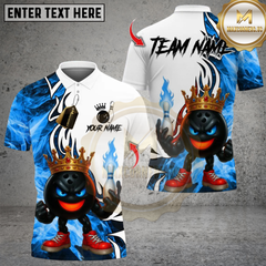 Maxcorners King Flame Bowling Multicolor Customized Name, Team Name 3D Shirts
