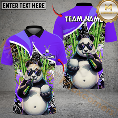 Maxcorners Cool Panda Swing Golf Polo Customized Name, Team Name 3D Shirts (4 Colors)