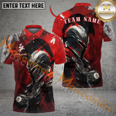 Maxcorners Horseman Billiard Jersey Mutilcolor Options Personalized Name, Team Name 3D Polo Shirt