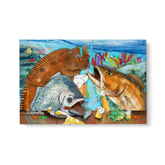 Maxcorners Texas Slam fishing art drink beer with fish art canvas LM0101
