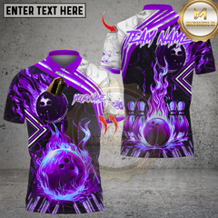 Maxcorners Bowling Flame Multioptions Personalized Name, Team Name Unisex 3D Shirts