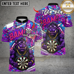Maxcorners Darts Graffiti Muscle Hippo Dartboard Multicolor Customized Name Team Name 3D Shirts